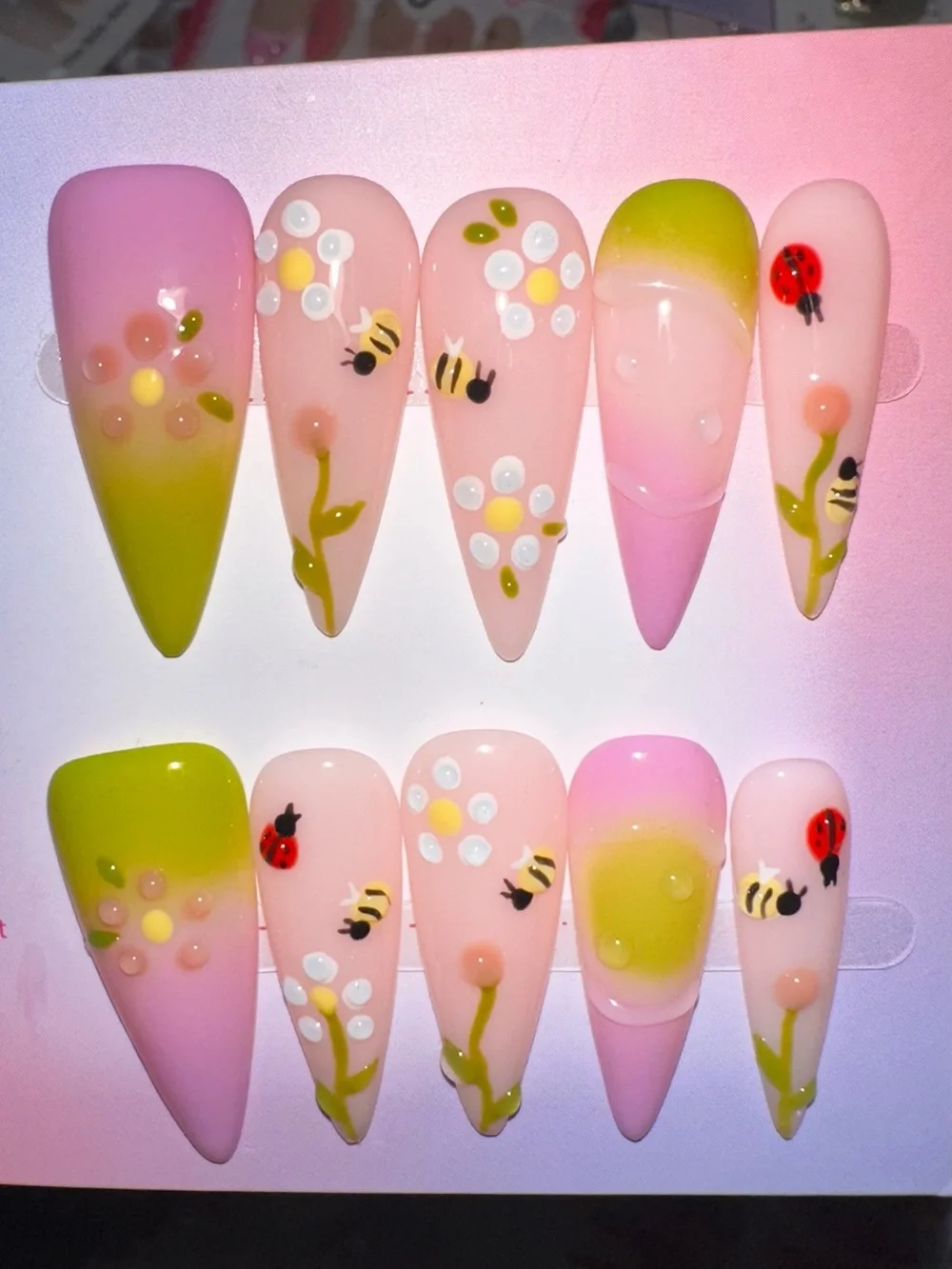 100 Sets of SURPRISE Assorted Press-On Nail Sets - Floral, Pink, Blue, Neutral